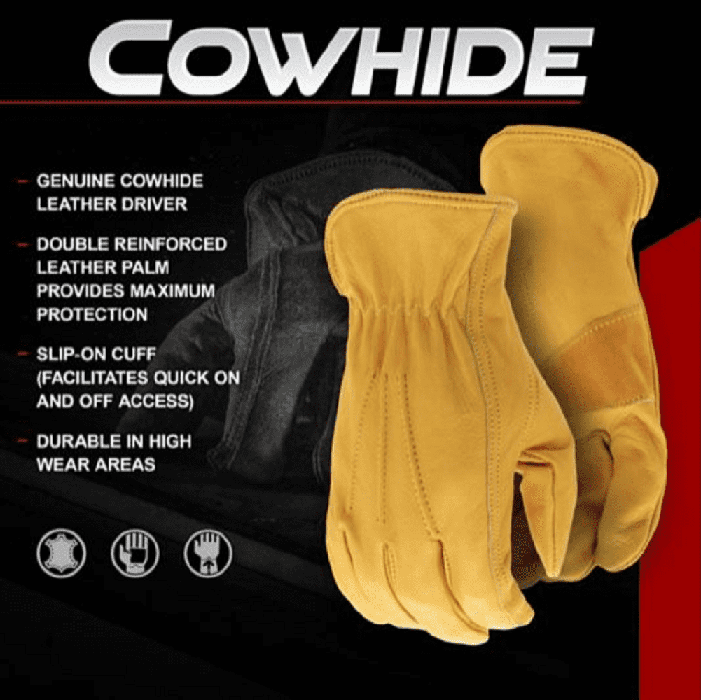 BOSS West Chester Protective Gear Men's Cowhide Leather Work Glove B81001 - 2XL — Residential Use, Standard Application