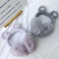 thumbnail image 6 of Cute Bear Ears Winter Warm Earmuffs for Women Girls Kids Plush Thick Soft Ear Muffs Protect Ears Foldable Warmer Cover Earflaps, 6 of 8