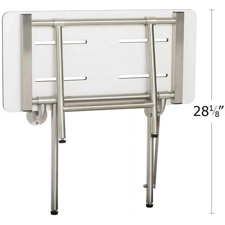 Seachrome 32 x 15 White Folding Wall Mount Bench Shower Seat with Legs ADA Compliant Walmart