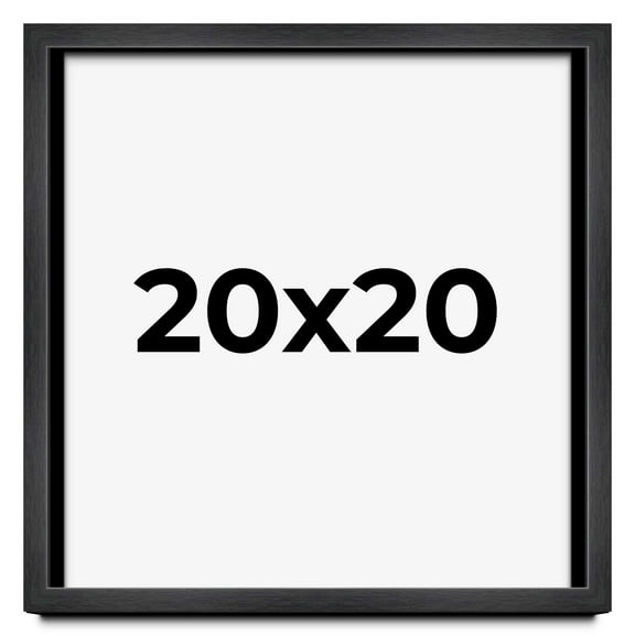 20x20 Shadow Box Frame Grey Charcoal Black | 0.875 Inches Deep | Solid Wood Shadowbox Display Frame