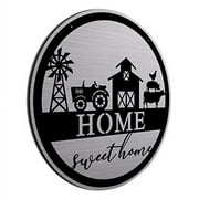 JASS GRAPHIX Rustic Farmhouse Home Sweet Home Sign - Made in USA - Brushed Aluminum Composite