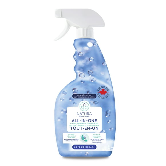 Solutions Natura, Spray désinfectant tout-en-un, nettoie, désinfecte et désodorise, huile essentielle d'eucalyptus, 680 ml