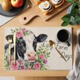 thumbnail image 2 of Cozy Farm Days Placemats Set of 2, Farmhouse Watercolor Dairy Cow Linen Texture Non-Slip Place Mats Washable Table Mats for Kitchen Dining Table Decorations Indoor/Outdoor, 2 of 9