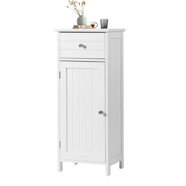 Coelon Bathroom Storage Cabinet, Freestanding Bathroom Cabinet with Single Door,White - Walmart.com