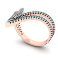 thumbnail image 2 of 0.525 ctw Statement Anniversary Ring for Women | Round Cut Simulated Turquoise | Hyperallergenic Solid 18K Rose Gold, 2 of 5