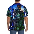 thumbnail image 3 of Lsque Five Nights At Freddy'S print Men's Cuban Collar Short Sleeve Shirt Summer Beachwear Casual Button Down Fashionable Vacation Leisure Shirt-Medium, 3 of 7