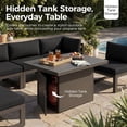 thumbnail image 5 of RADIATA Patio Aluminum Furniture Set with Fire Pit Table and Oversized 29" Seats, 7 Pieces Outdoor Sectional Conversation Sofa Set for Backyard, Poolside, 500 lb/Seat, Gray & Black, 5 of 11