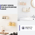 thumbnail image 4 of KINCMAX Shower Shelves 2-Pack - Self Adhesive Shower Caddy with 4 Hooks and 2 Adhesives - No Drill Large Capacity Stainless Steel Wall Shelf - Aesthetic Organizer for Inside Bathroom - Gold, 4 of 7
