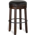 thumbnail image 2 of Pemberly Row 30" Wood Backless Swivel Barstool in Tobacco Leaf - Set of 3, 2 of 10