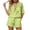Light Green, variant on Linen Short Sets for Women 2 Piece V-Neck Short Sleeve and Wide Leg Shorts Breathable Loose Fit Outfits Solid Color Lightweight Summer Sets for Travel Beach Vacation Green XXL