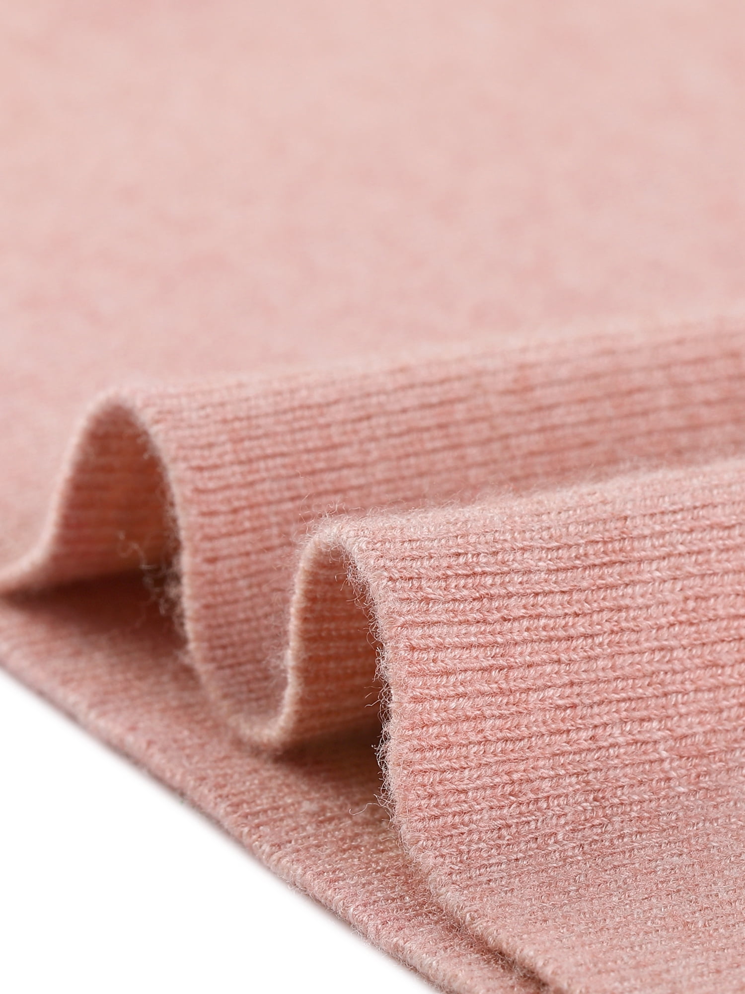 Unique Bargains Women's Rib Knit Sweater Long Puff Sleeve Sweetheart Neck Jumper Tops XL Pink