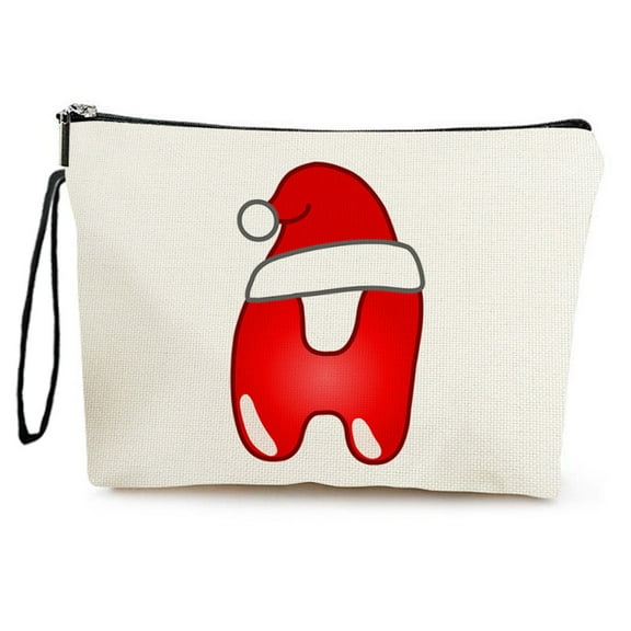 Christmas Present Themed Makeup Bag For Women Travel Toiletry Cosmetic Organizer Brush Pouch Birthday Idea