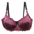 thumbnail image 2 of Ahuyic Womens Bra,Summer Plus Size Bra,Womens Solid Color Maternity Sleeping Underwear WIth Underwear Womens Daily Bra,Red,XXXXL, 2 of 4