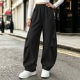 thumbnail image 4 of LIaqionyy Girls Sweatpants Wide Leg Elastic Waist Baggy Pants with Pockets Kids Solid Color Outdoor Pant Loungewear, 4 of 6