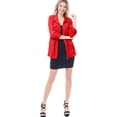 thumbnail image 4 of MixMatchy Women's Color Tencel Zip Up Snap Button Safari Military Anorak Utility Jacket with Pockets, 4 of 7