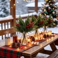 thumbnail image 6 of 2026 Christmas Home Party Decoration Artificial Cedar Sprigs With Red Berry Picks Faux Evergreens Pines Branches For Christmas Wreaths Holiday Mantel Vase Centerpiece Decor, 6 of 6