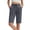 Gray, variant on Bloomae Women's Bermuda Long Shorts with Pockets Casual Ruched Pleated High Waisted Stretch Knee Length Athletic Yoga Sweat Shorts Orange XXXL