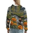 thumbnail image 7 of Haiem Mountain Cows Flower Stream for Men's Fashion Hoodies & Sweatshirts with Kangaroo Pocket,Hooded Sweatshirt with Eye-catching Drawstrings-Medium, 7 of 7