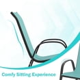 thumbnail image 3 of QISHENSHUI Patio Dining Chairs Set of 4, Outdoor Stackable All Weather Heavy Duty Dining Chairs Set with Armrests, Support 330 LBS, for Poolside, Backyard, Garden, Deck, Front Porch (Turquoise Blue), 3 of 9