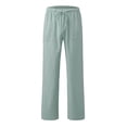 thumbnail image 2 of Zszcpp Jogging Pants For Men Trendy Solid Full Length Loose Button Pocket Drawstring Beachwear Trousers Casual Trouser, 2 of 4