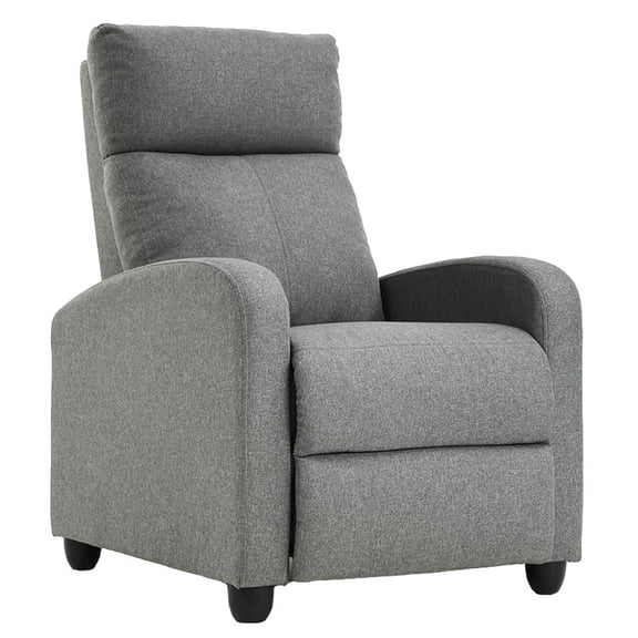 Grey Fabric Manual Recliner Chair For Living Room Home Theater