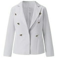 thumbnail image 2 of Vedolay Casual Jackets for Women Lapel Neck Long Sleeve Clothes Button Front Fashion Jacket,White L, 2 of 5