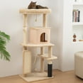 thumbnail image 2 of PawHut Arbre à Chat de 52 Pouces avec Poteaux à Griffer, Lit pour Chat, Condo, Beige, 2 of 10