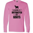 thumbnail image 3 of Inktastic Easily Distracted by Goats Long Sleeve T-Shirt, 3 of 5
