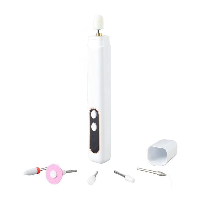 Juego De Taladros Para Uñas, Cabezales De Pulido Luz LED Portátil Eléctrica 300 Mah Kit De Taladro Para Uñas De Fácil Operación 3 Engranajes Para Profesionales Para Salón De