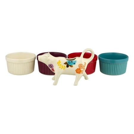 The Pioneer Woman Flea Market Ramekins And Cow Creamer - 5 PC, 5.0 PIECE(S)