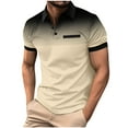 thumbnail image 2 of Fznquz Polo T Shirts for Man Yellow Gradient Short Sleeve Tee Summer Button Mens Clothes S, 2 of 5