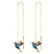 thumbnail image 3 of Pendientes colgantes con diamantes de imitación de colibrí, pendientes de moda con alas extendidas, colgante largo de colibrí, joyería para mujeres y niñas, 3 of 5