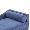 thumbnail image 4 of Christopher Knight Home Upholstered Chaise Lounge with Rolled Pillow, Sloped Backrest Accent Sofa Chair, Navy Blue, 4 of 9