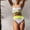 Yellow, variant on OKBOP Bikinis,Crochet Bikini Bandeau Bandage Push-Up Brazilian Beachwear High Waisted Swimsuits for Women Summer Clearance