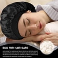 thumbnail image 4 of Satin Silk Bonnet for Sleeping, Adjustable Double Layer Silk Sleep Cap for Women & Men, Soft Satin Lined Bonnet for Natural & Curly Hair, Wine Red, 4 of 6