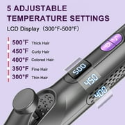 NEXPURE Airflow Styler Curling Iron, Flat Iron Hair Straightener and Curler 2 in 1, Ionic Curling Wand with 360°Cool Air Lock in Styling,5 Temps & Anti-Scald, Purple