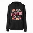 thumbnail image 4 of Towmus She Is A Fighter Sweat Shirts for Womens Oversized Tops Cute Fall Clothes Casual Sweatshirts Letter Flower Print Hooded Pullover with Pocket, 4 of 4