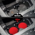 thumbnail image 3 of 4 Pack Cup Holder Coasters for Car, 2.75In Non-Slip Embedded in Ornaments Coaster, Silicone Drink Cup Mat for Most Cars (Red), 3 of 5