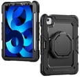thumbnail image 2 of for iPad Air 5th/4th Generation 10.9 inch 2022/2020 Case, 360 Rotating Shockproof Cover with Stand, Handle, Shoulder Strap, Black, 2 of 7