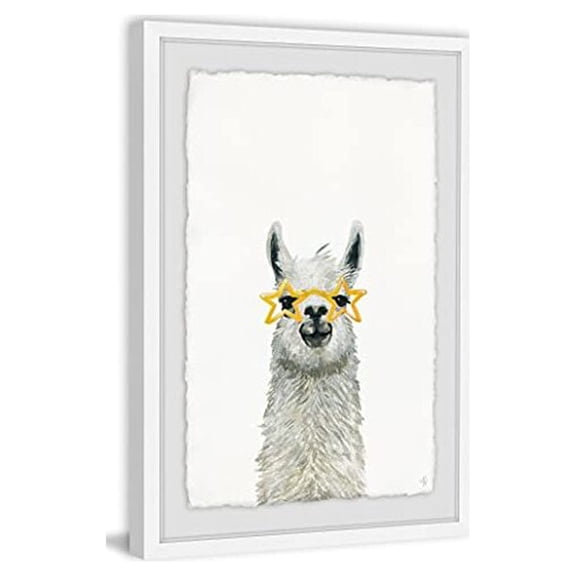 Marmont Hill Yellow Star Llama Framed Painting Print