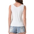 thumbnail image 3 of INSPIRE CHIC Women's Easter Camisole Lacework Trim Modal Tank Tops Ruched Ribbed Knit V Neck Sleeveless Undershirt Cami Crop L White, 3 of 6