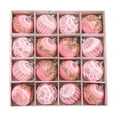 thumbnail image 2 of WWC Christmas Ball Ornament Set, 16 pcs Soft Satin Brushed Christmas Balls with Glitter Beaded, Christmas Tree Decorations for Xmas Party, Pink, 2 of 7