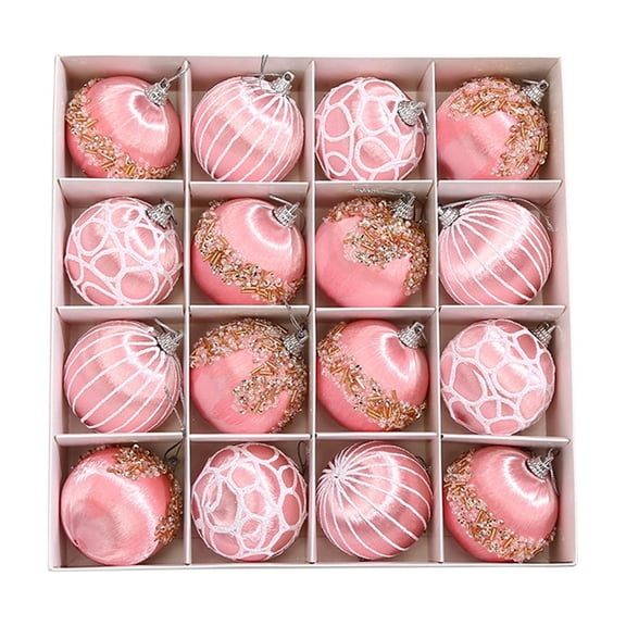 YuanGuangQ Christmas Painted Bauble Ornaments, Festive Design Holiday Balls for Tree Decoration, 12-Piece Set Hanging Ornaments for Christmas Tree, Home Decor, Holiday Display