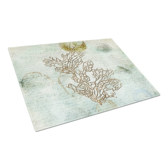 Caroline's Treasures Coral Glass Cutting Board Large