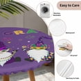 thumbnail image 3 of Round Fitted Tablecloth with Elastic Edge, Purple Carnival Cute Gnomes Fitted Table Cloth for Round Tables, Mardi Gras Waterproof Tablecloth for Outdoor Picnic Party 36-44in, 3 of 9