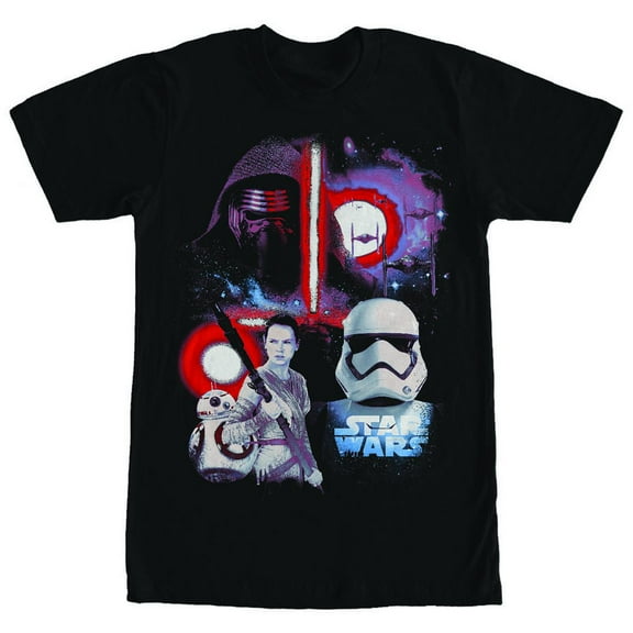 Men's Star Wars The Force Awakens Rey and the First Order  Graphic Tee Black Medium