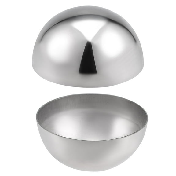 63mm Dia 304 Stainless Steel Hollow Cap Ball Hemisphere Spheres for Handrail Stair Newel Post 2 pcs