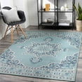 thumbnail image 3 of Hauteloom Orla Hallway, Kitchen Patio Outdoor Runner Rug - Traditional - Navy, Pale Blue, Teal - 2'5" x 11'10", 3 of 13