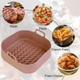 thumbnail image 5 of Easy To Clean Silicone Reusable Fried Chicken Basket Mat Pot Baking Tool Kitchen Accessories Air Fryer Tray Baking Tray Oven Pan Mat BROWN TYPE X, 5 of 8