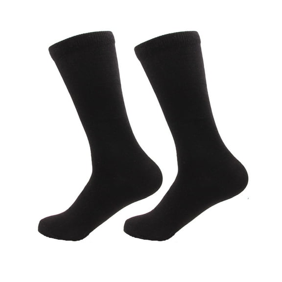 Men's Rayon from Bamboo Fiber Ultra Breathable Wicking Classic Crew Socks - Black - 2 Pairs